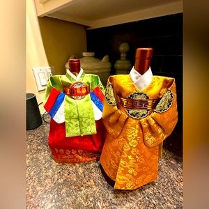 Traditional Korean  handmade Hanbok Wine Bottle Cover
